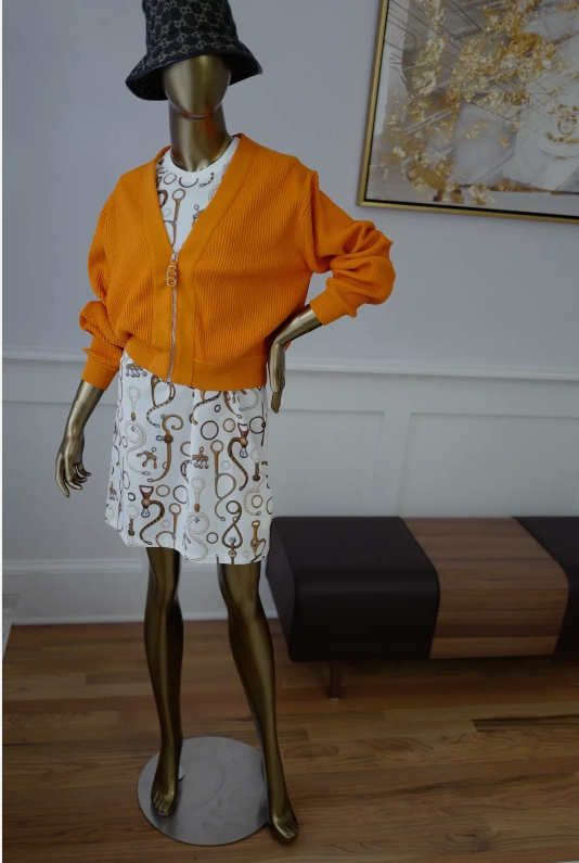 Hermes Oversized Cardigan 1M Orange VIF NEW Over 50% OFF Store Price