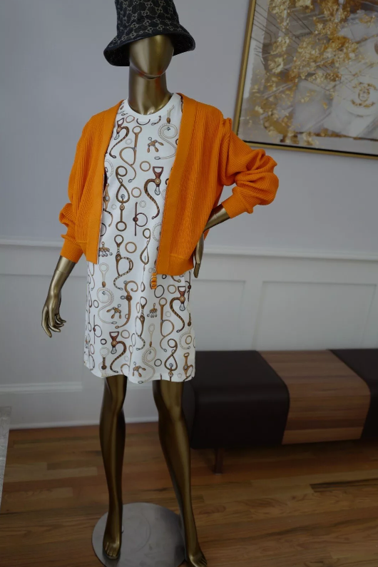 Hermes Oversized Cardigan 1M Orange VIF NEW Over 50% OFF Store Price