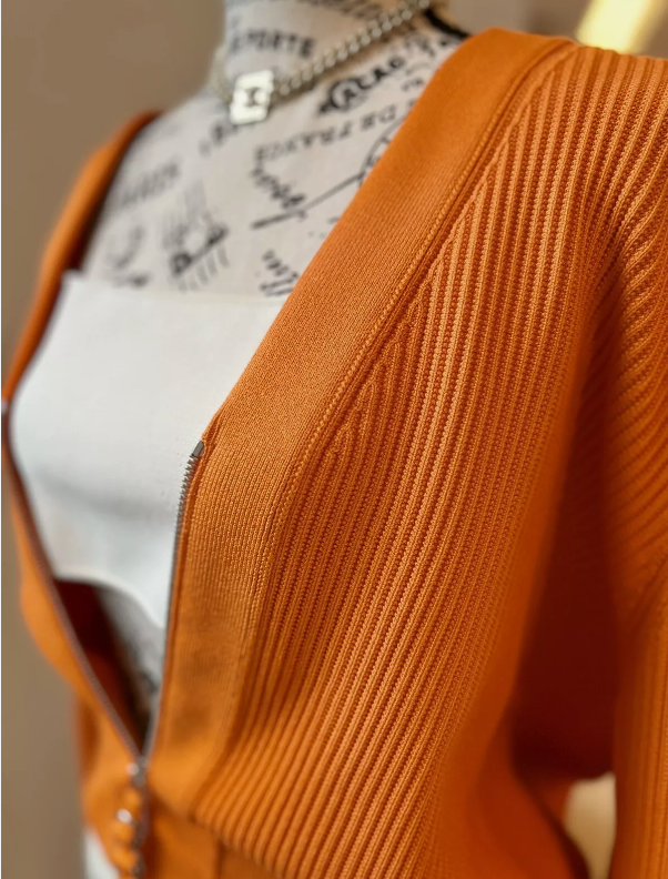 Hermes Oversized Cardigan 1M Orange VIF NEW Over 50% OFF Store Price