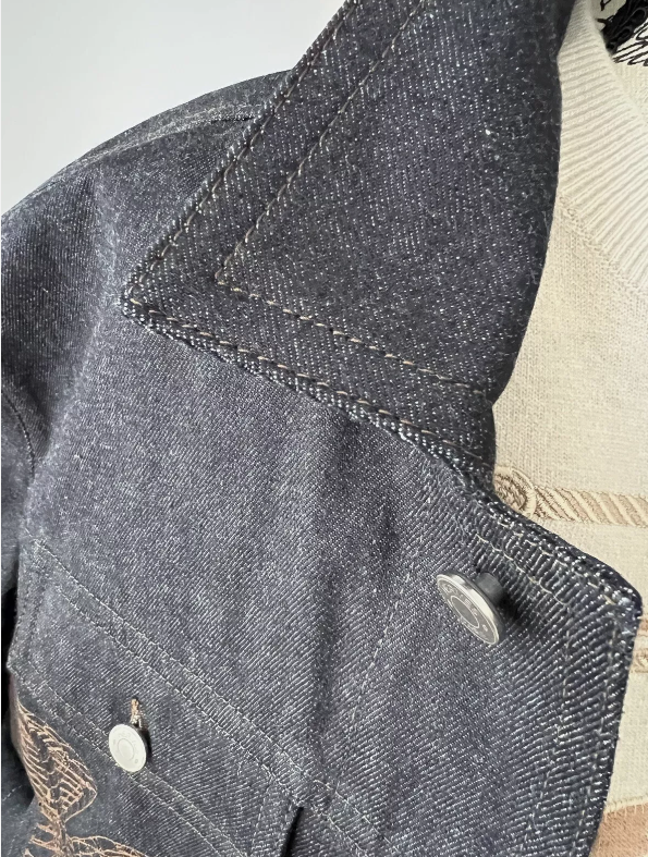 NEW Hermes “Icones au Carre" denim jacket Men 52 SOLD OUT IN STORES!