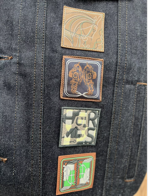 NEW Hermes “Icones au Carre" denim jacket Men 52 SOLD OUT IN STORES!