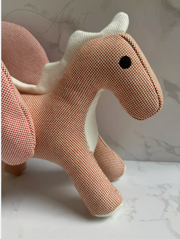 BNIB Hermes Epopee dragon plush In Rose Bougainvillier Pink