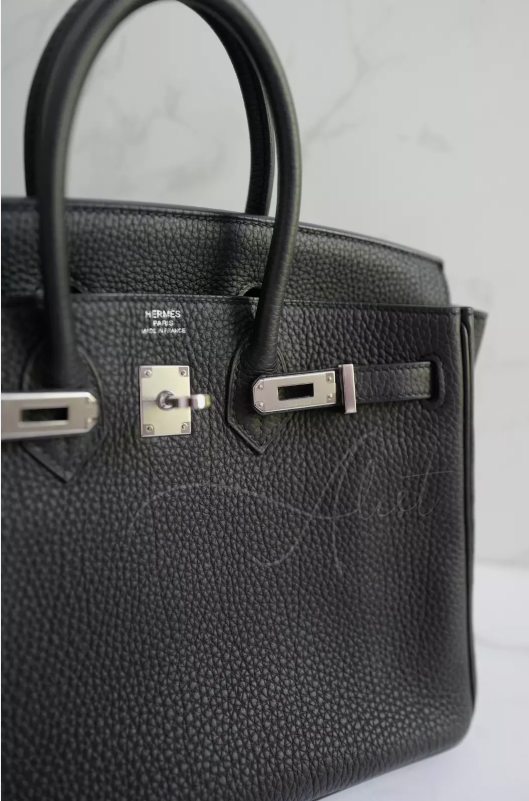 Hermes Birkin 25 Noir Black Togo Palladium Hardware C With Original Receipt