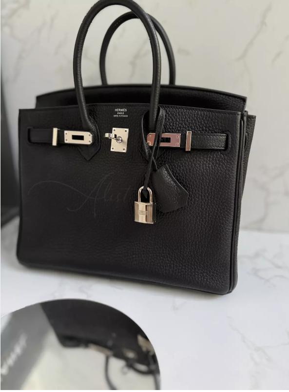 Hermes Birkin 25 Noir Black Togo Palladium Hardware C With Original Receipt