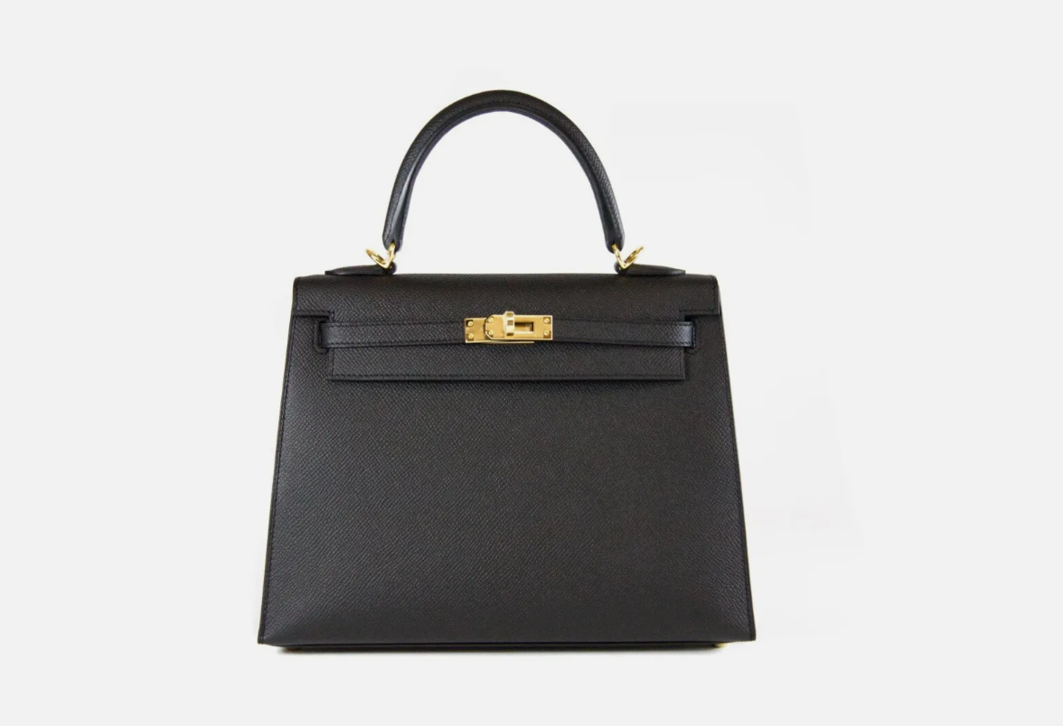 BNIB Hermes Kelly 25 Black Noir Epsom Sellier Gold HW 2024 Complete Receipt