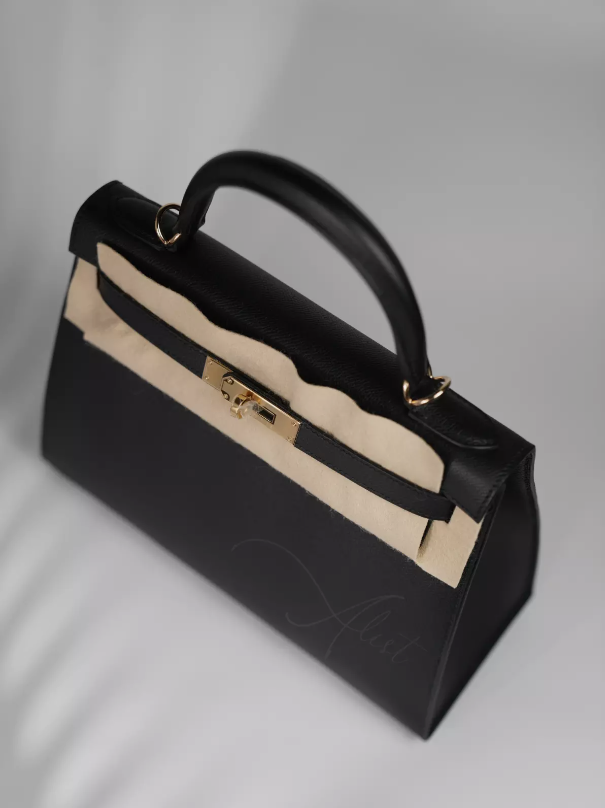 BNIB Hermes Kelly 25 Black Noir Epsom Sellier Gold HW 2024 Complete Receipt