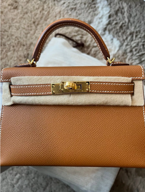 BNiB Hermes Mini kelly 20 Gold Epsom Gold HW W Stamp