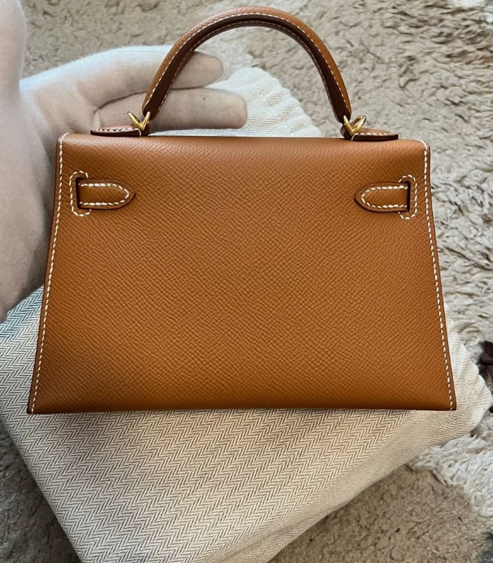 BNiB Hermes Mini kelly 20 Gold Epsom Gold HW W Stamp