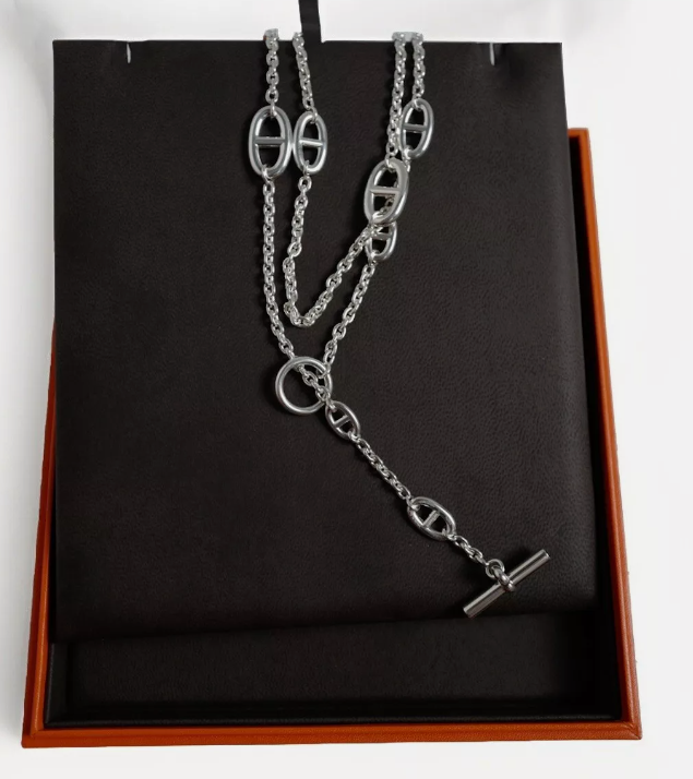 BNIB Hermes Farandole long necklace 160 Sterling Silver