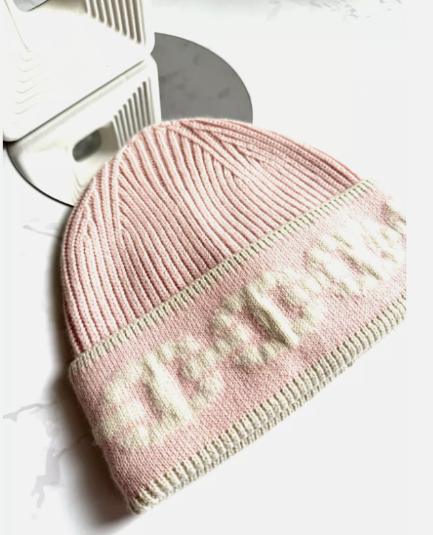 BNIB Hermes Heaven Beanie Cashmere Knit Me SM PO Rose Poudre/Ecru NEW