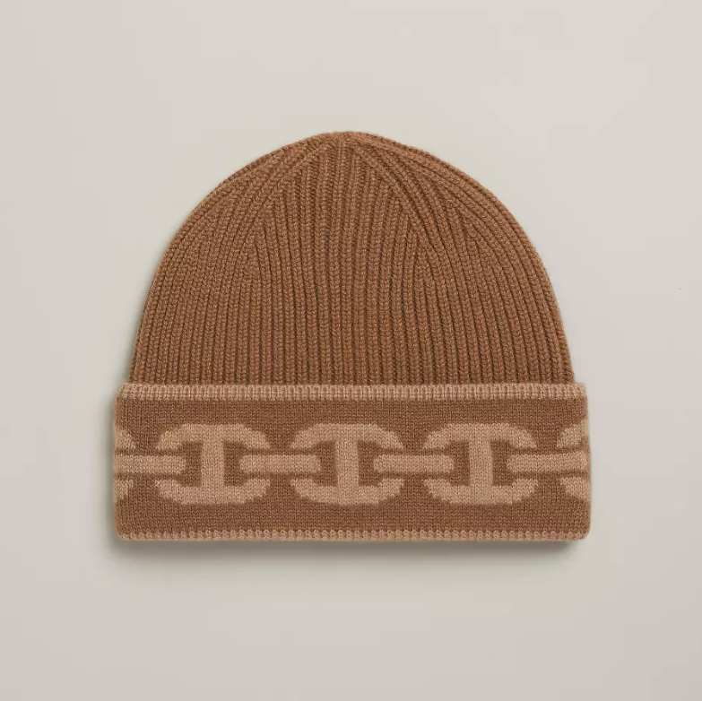 Hermes Heaven Beanie Cashmere Knit Me UI Chataigne/Biscuit