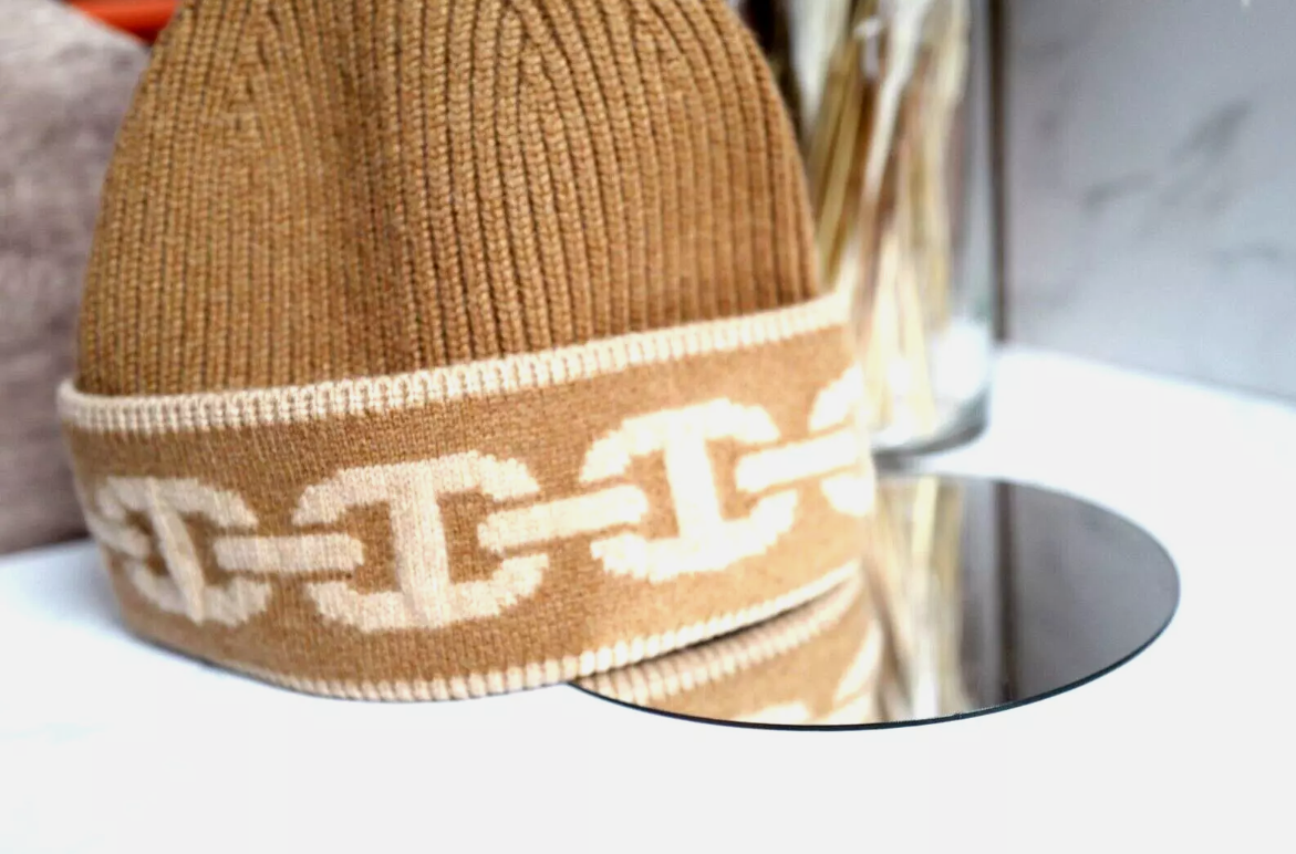 Hermes Heaven Beanie Cashmere Knit Me UI Chataigne/Biscuit