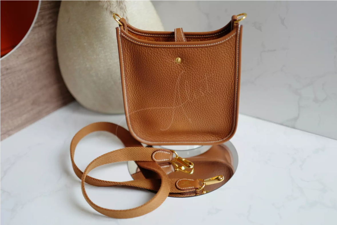 BNIB Hermes Mini Evelyne 16 Amazone  Clemencebull calfskin/wooly ac gold