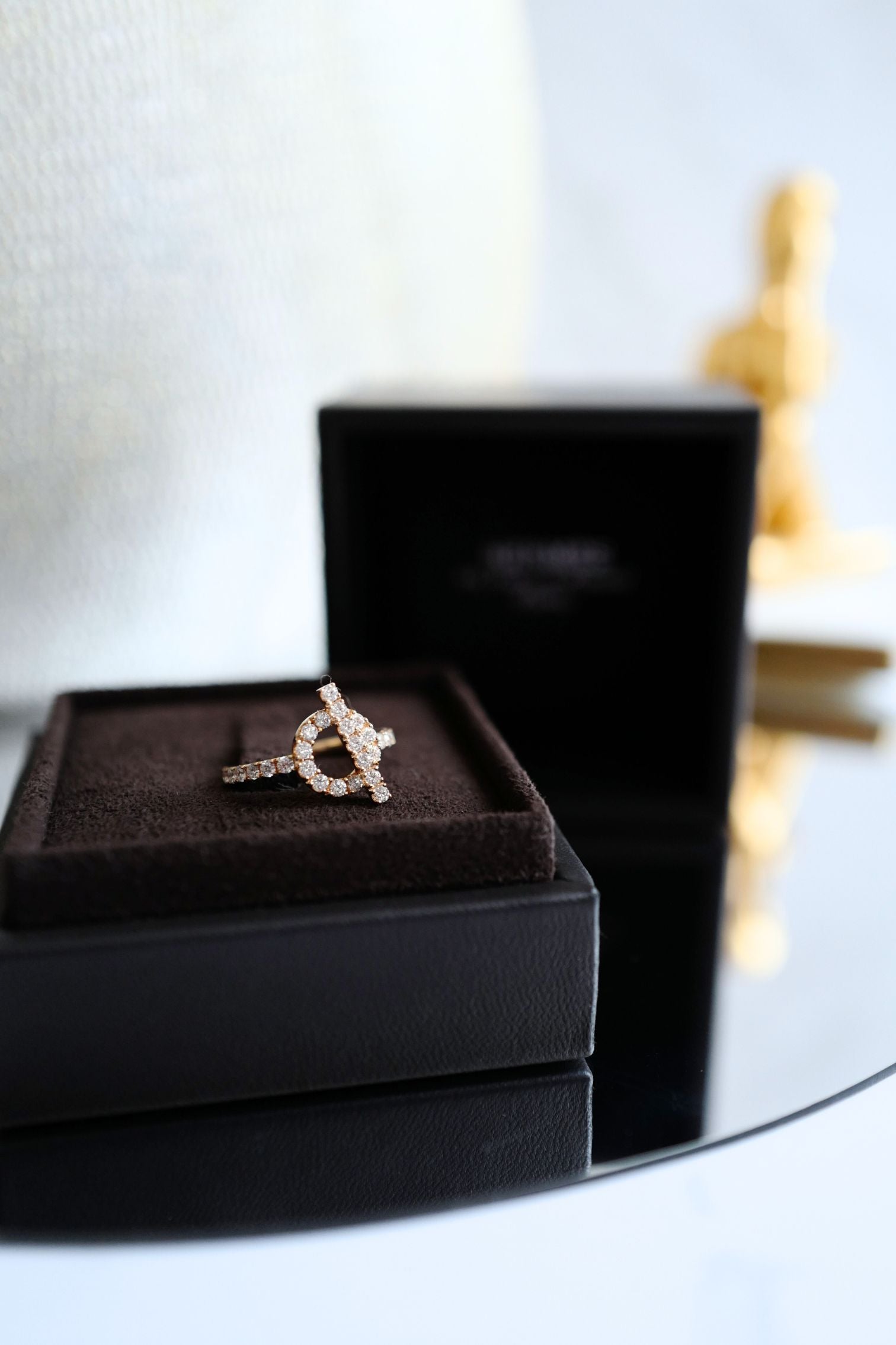 BNIB Hermes Finesse Ring Rose Gold with Diamonds – Size 53 Over $9K Retail