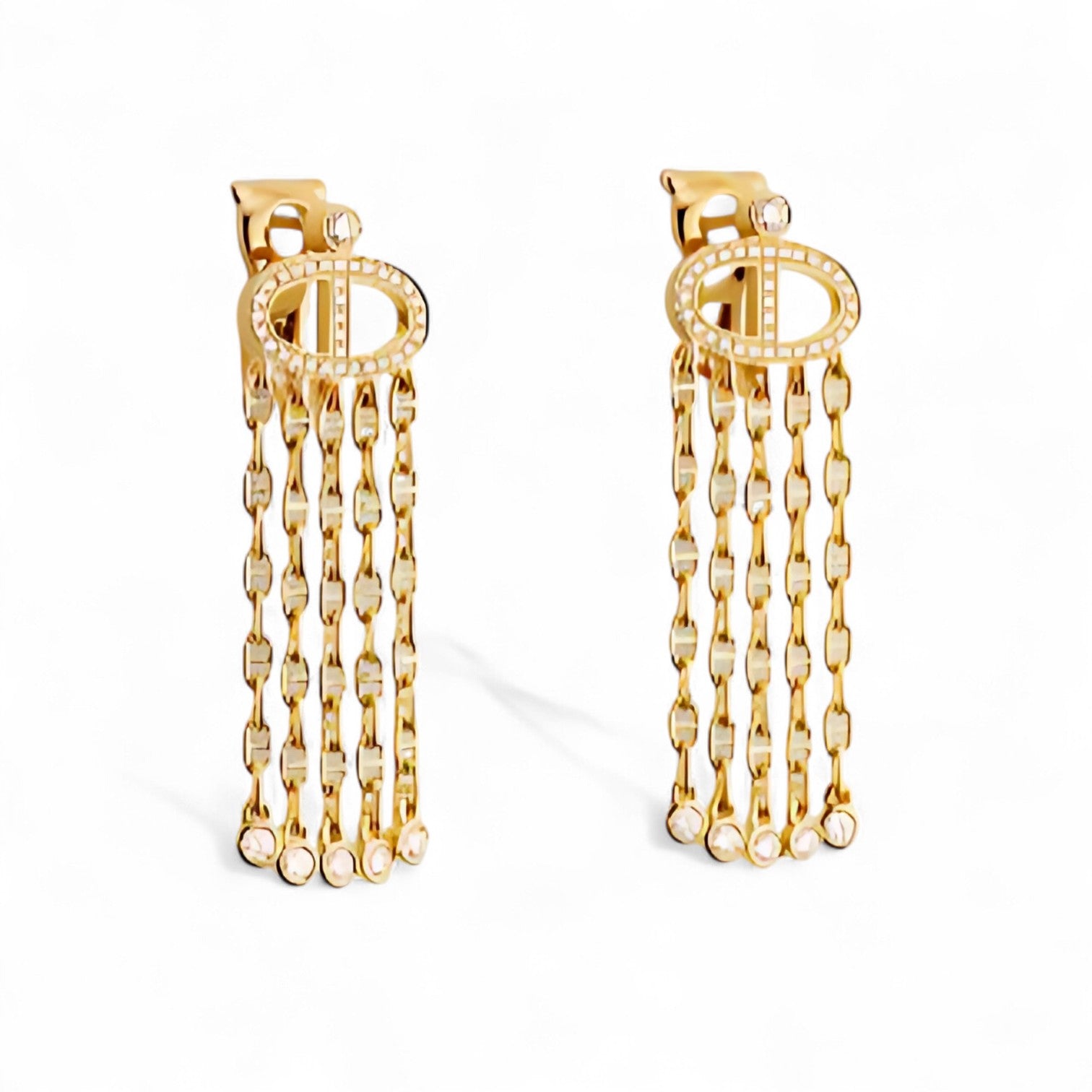 BNIB Hermes  Calypso dangling earrings dia  yg 18K Sans