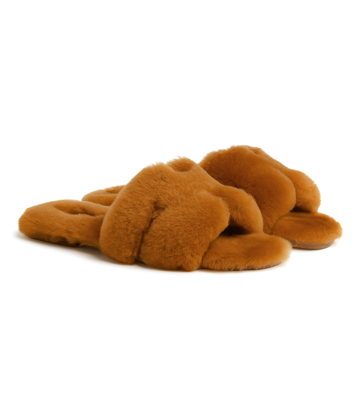 New Hermès Oran Sandal in Sheep Fur Naturel  Size 39