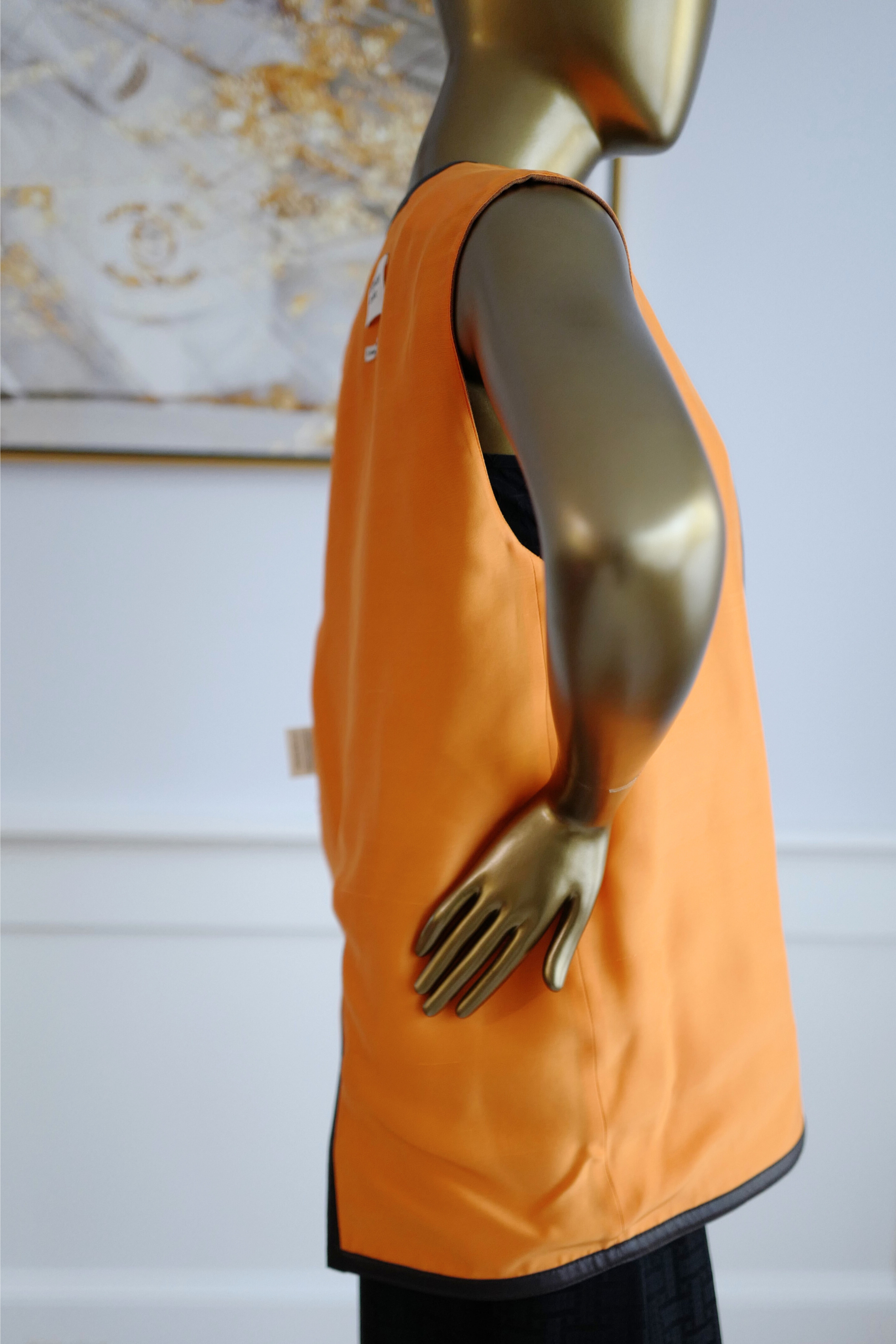 Hermès Women’s Limited Re-edition Outdoor Jacket Reversible Marron Muscade Silk Shantung Size 36 with Nappa Lambskin Trim