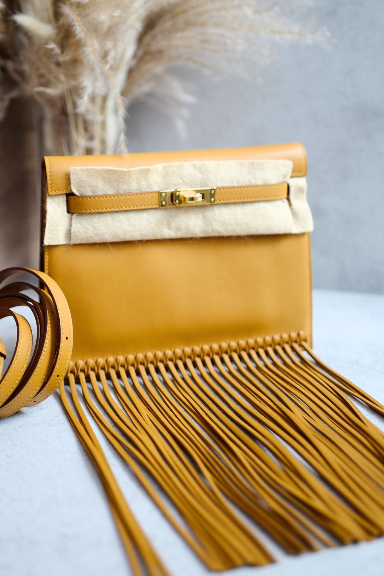 Hermès Kelly Danse Anate Sesame Swift Leather GHW B Stamp 2023