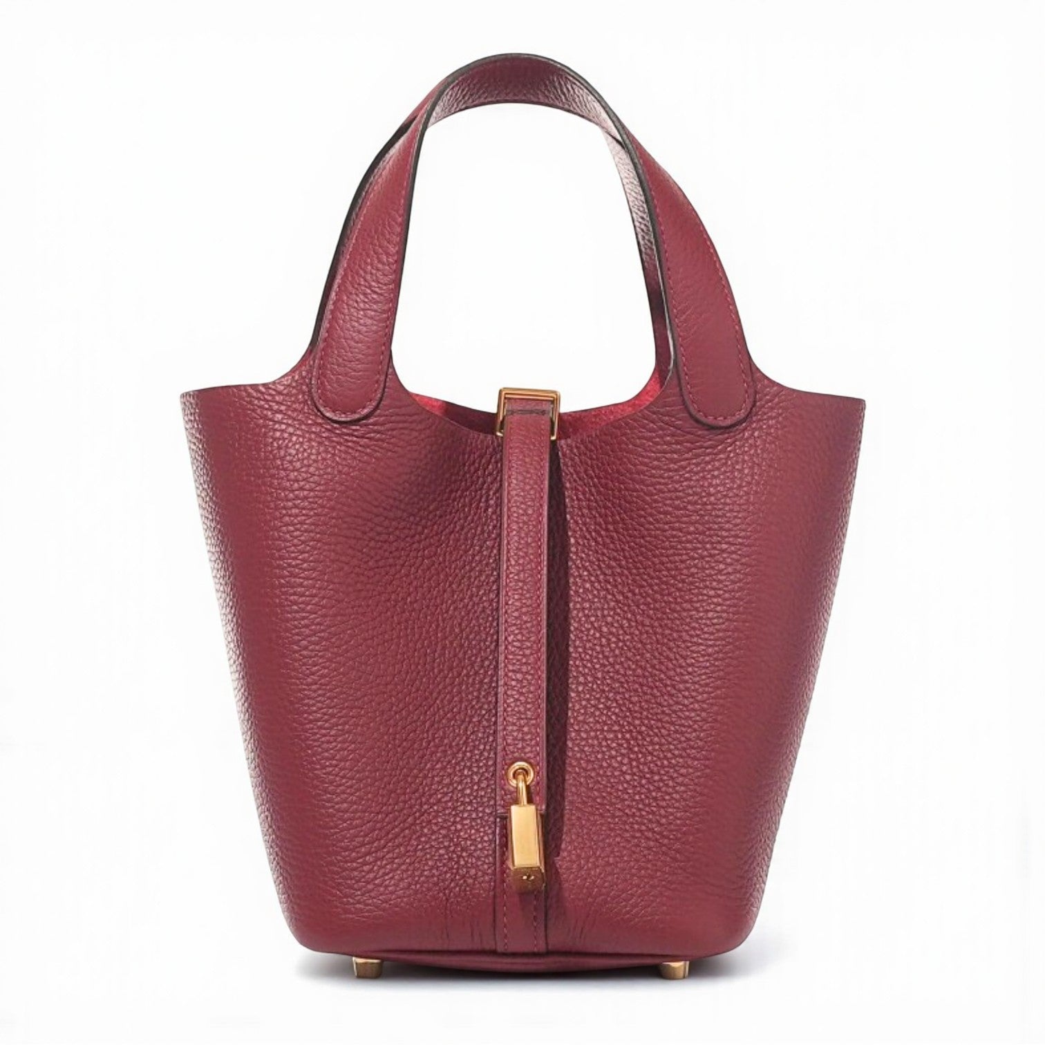 BNIB Hermès Picotin 18 Bag Rouge H  Clemence Leather with Gold Hardware