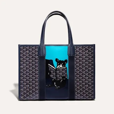 NEW Goyard Villette Tote Bag MM In Navy Blue Travel Bag