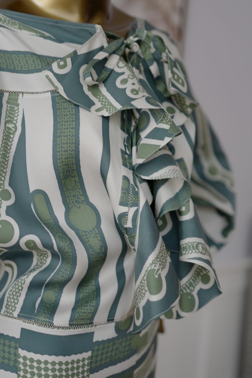 NEW Hermes FW23 Runway Dress Le Tresor De Medor In vert sauge size 34 NEW Hermes FW23 Runway Dress Le Tresor De Medor In vert sauge size 34