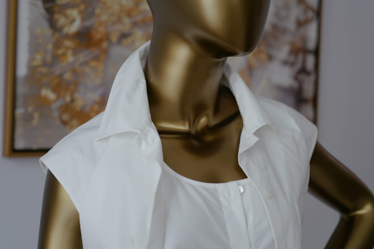 Hermes Robe Inspi Chemise 90 Blanc White Cotton Dress Size 40 NEW