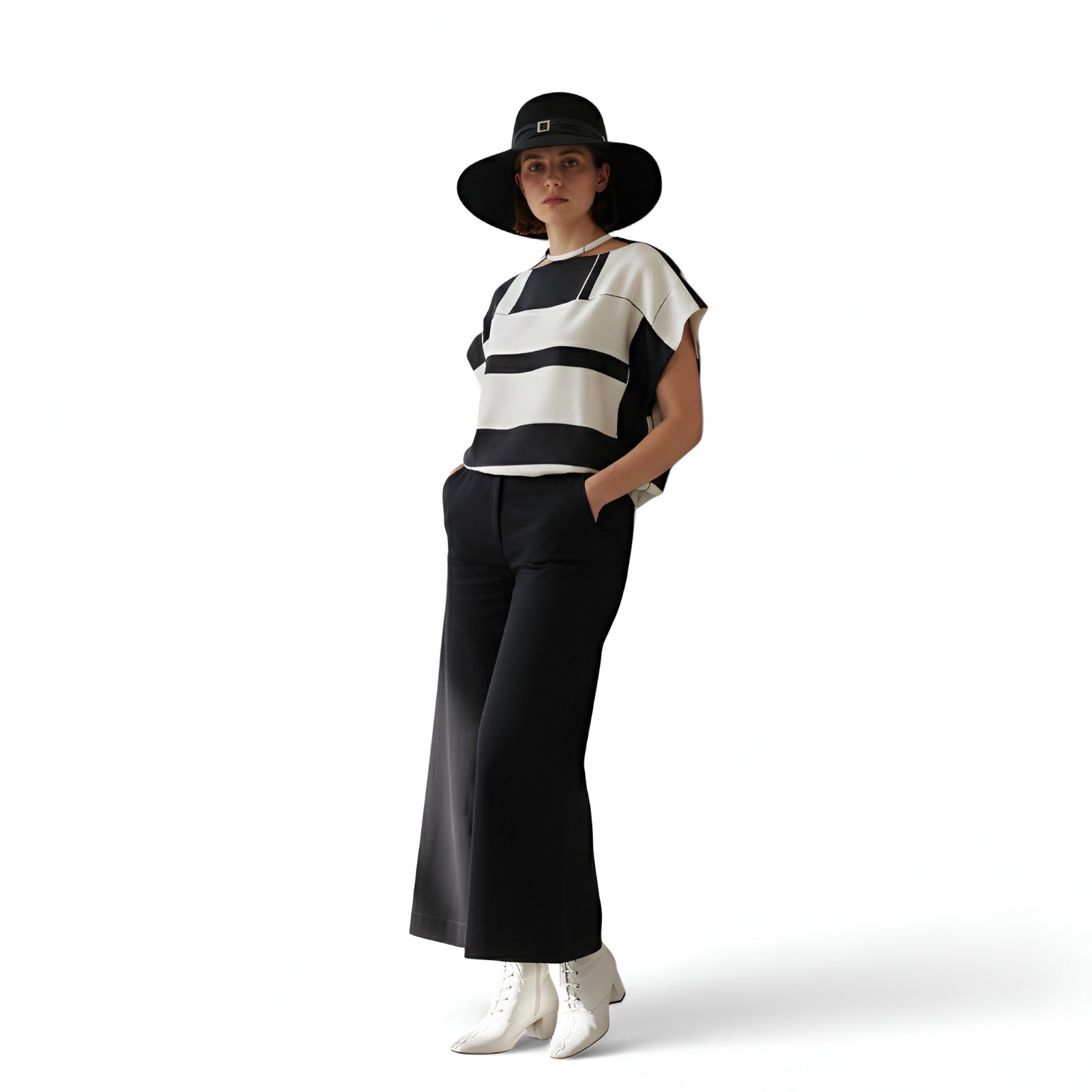 Hermes Top Colllier Beta 140 Sur Twill In Noir (black) Size 34