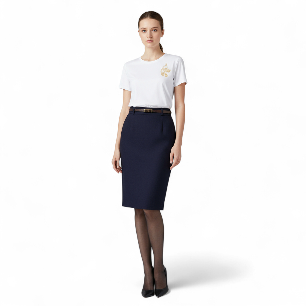New Hermès Women’s Printed Straight T-Shirt White Blanc Size 34