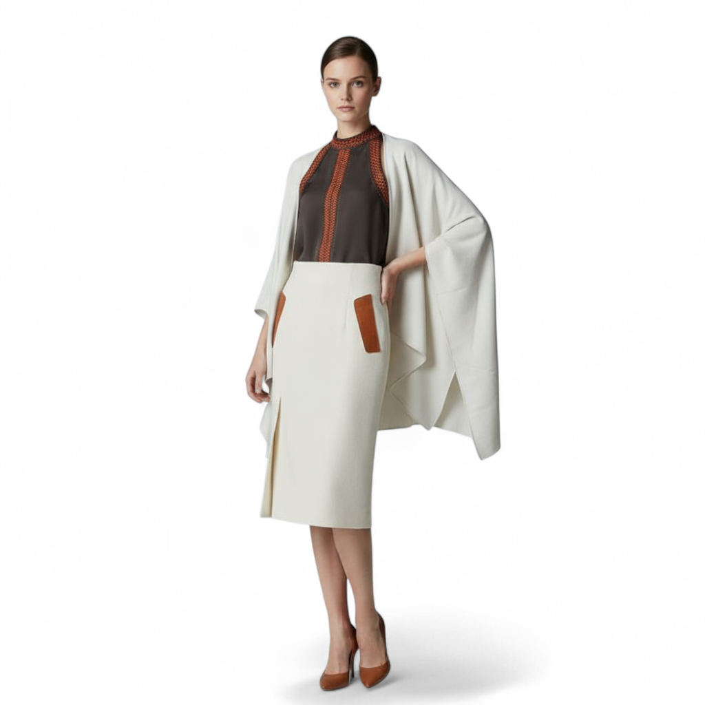 NEW Hermes High Waisted Pencil Skirt Haute Cavalry sz 38 Blanc Natural SOLD OUT