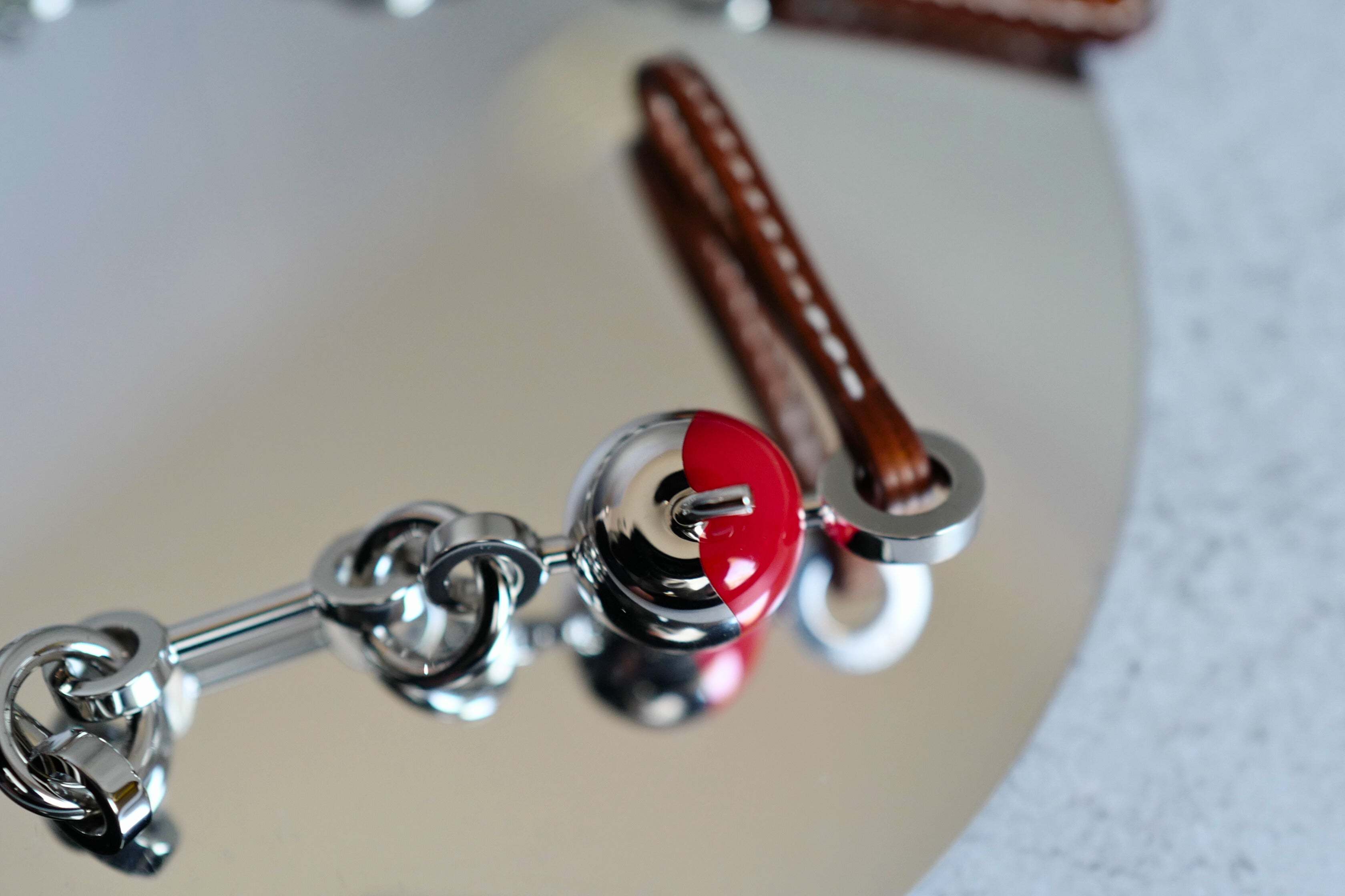 Hermès Bijou Birkin N°1 Charm Fauve/Rouge Metal and Barenia Calfskin