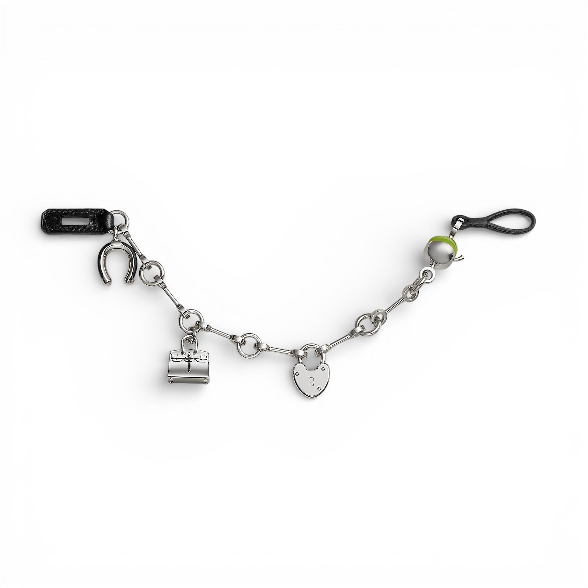 BNIB Hermès Bag Charm Accessory Bijou De Birkin N1 Box Calfskin AA Noir Grany