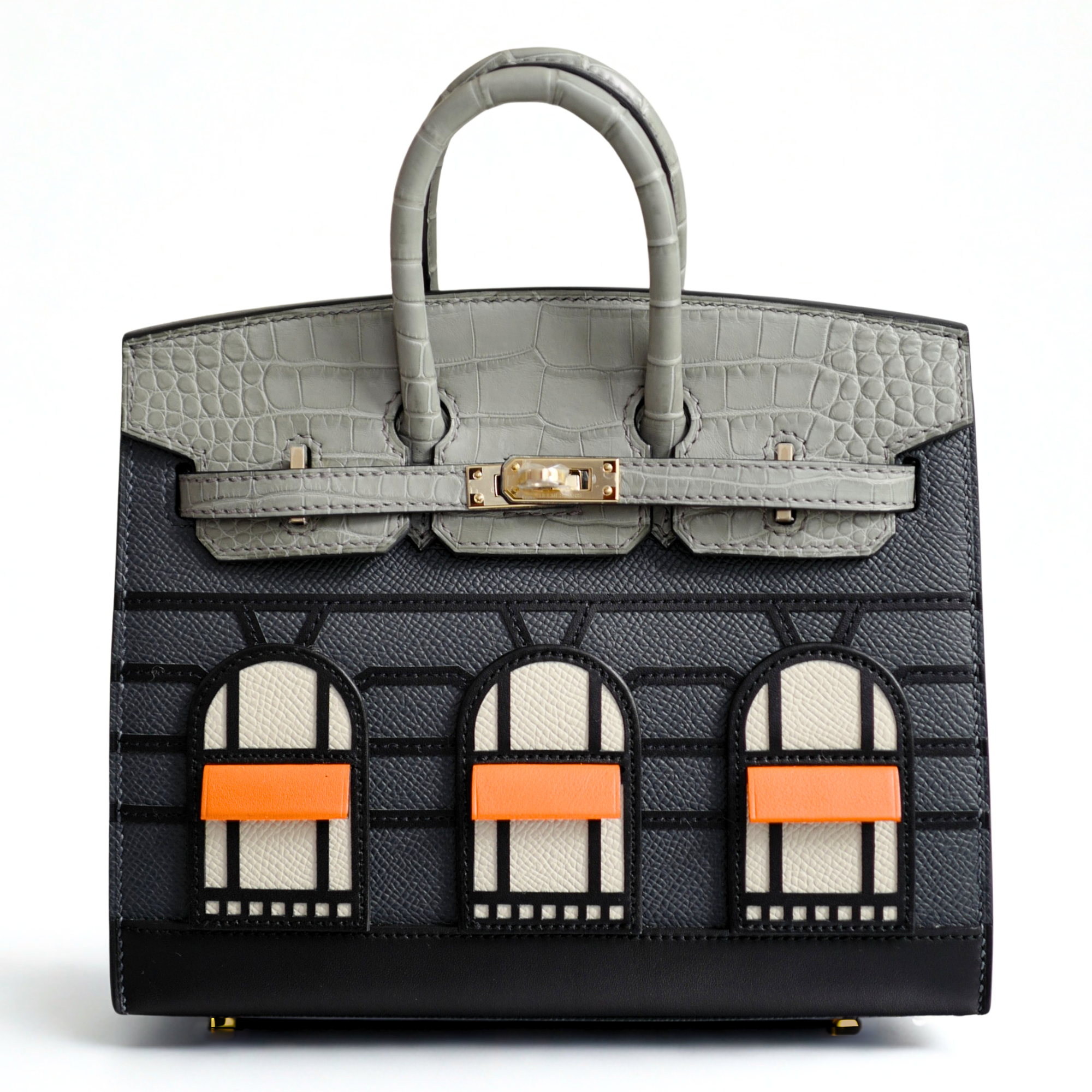 BNIB Hermès Birkin 20 Sellier Faubourg “Rainy Days” Alligator & Epsom Gris Misty PHW 2025
