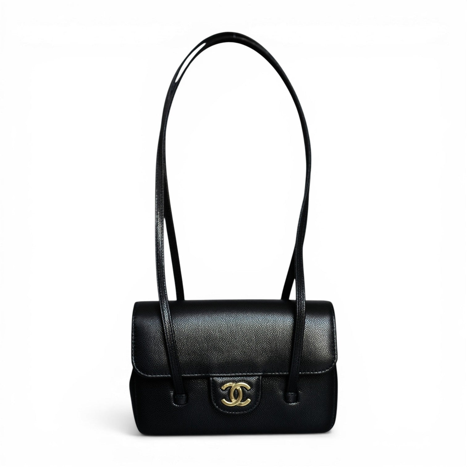 Chanel 26 Preppy Coco 17 Mini Black Grained Shiny Calfskin Gold Hardware
