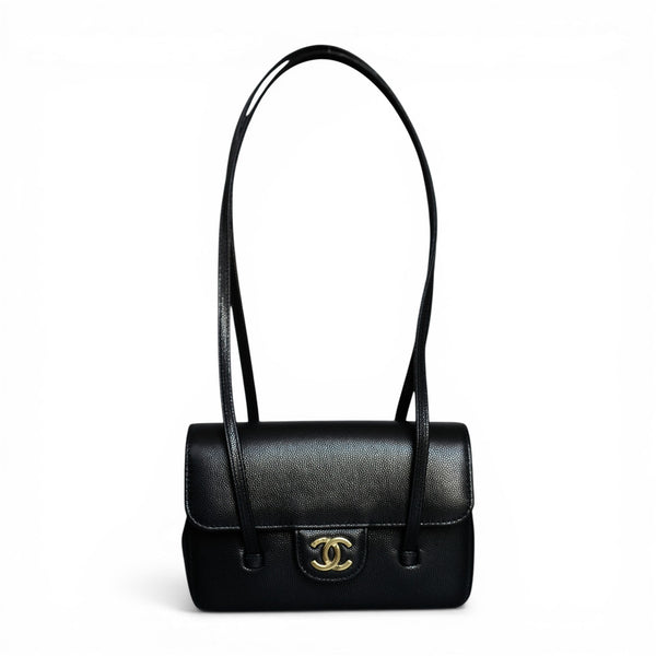 Chanel 26 Preppy Coco 17 Mini Black Grained Shiny Calfskin Gold Hardwa