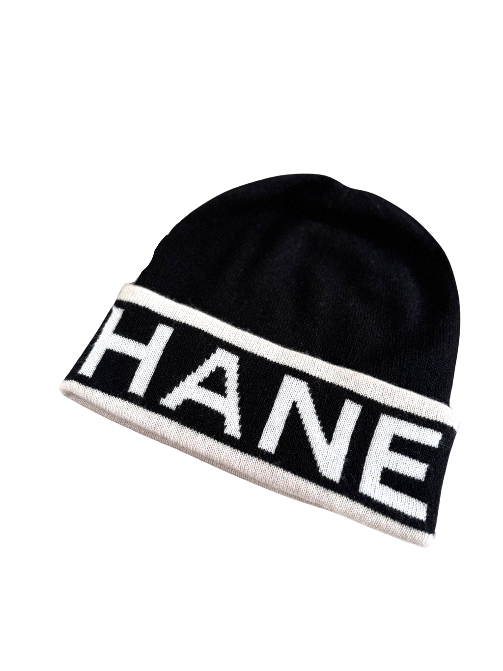 NEW Chanel Cloche Cashmere Noir-Rose Blanc Beanie 2025