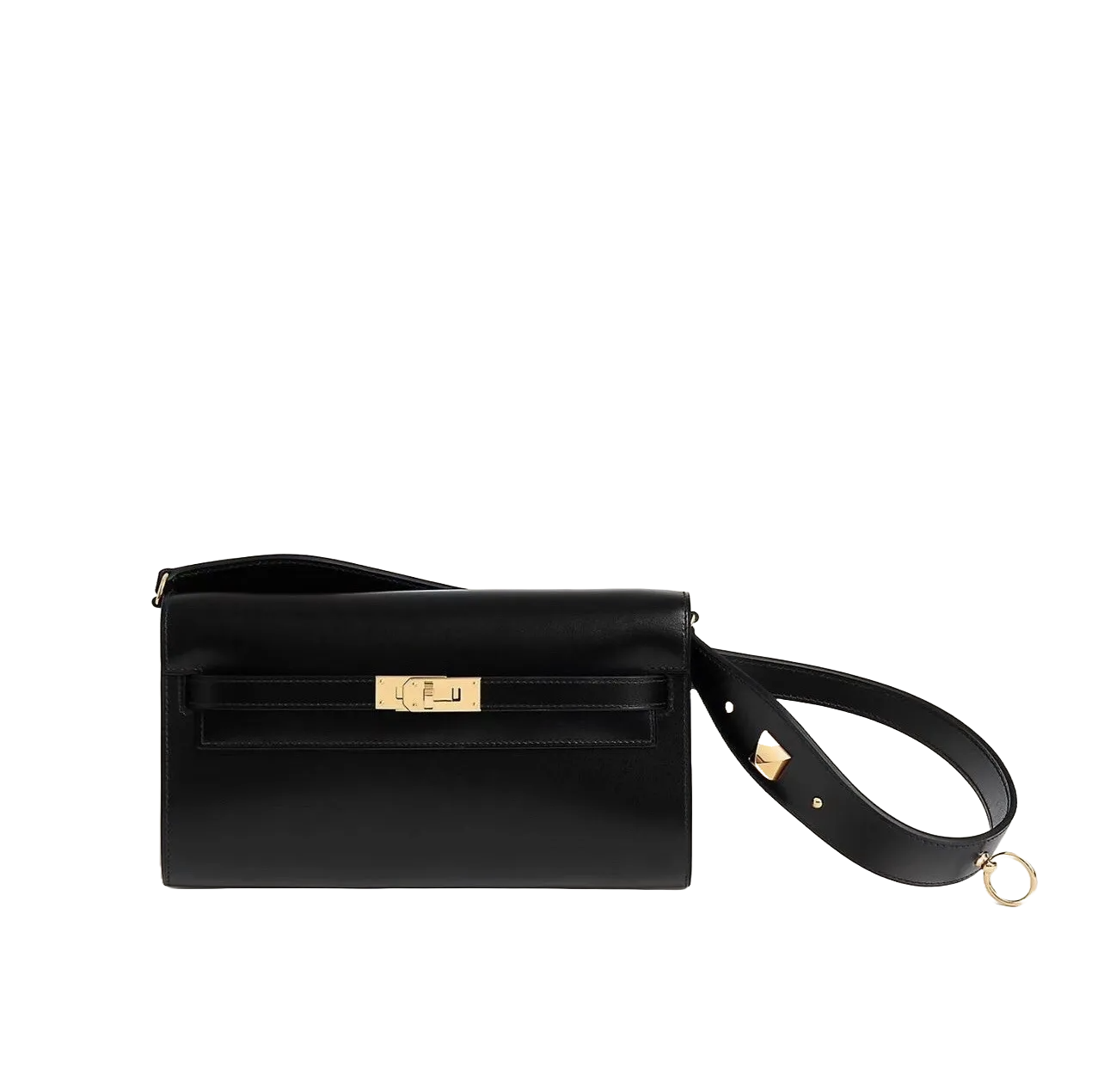 BNIB Hermes Sac Kelly To Go Rock Veau Box in Noir Black Gold HW Runway Limited