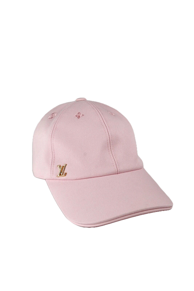 Louis Vuitton ベースボールキャップ アイボリー/ピンク Louis Vuitton “LV” Iconic Cap Light Pink With Gold LV Logo