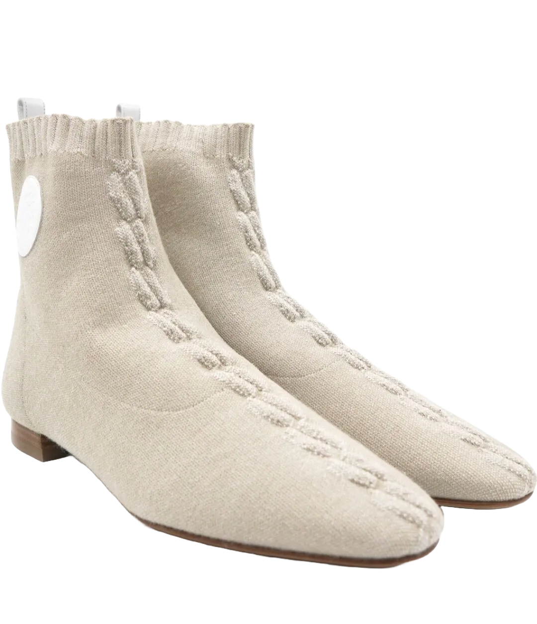 Hermes Duo ankle boots H Knit In Nocciola/ Blanc Size 37.5 BNIB