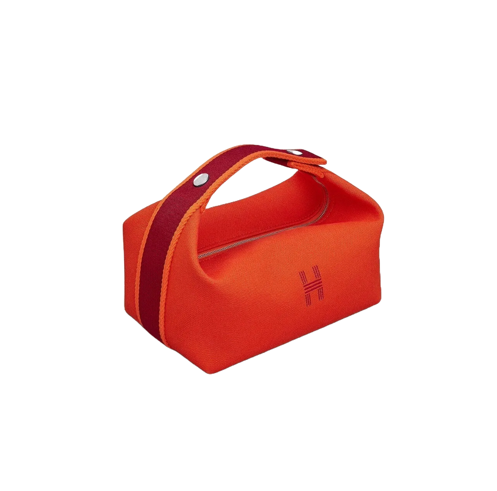 送料込♪【HERMES】Small Bride-A-Brac Case Canvas &Orange Feu Hermès Orange Feu Toile Small Bride-a-Brac Case Available