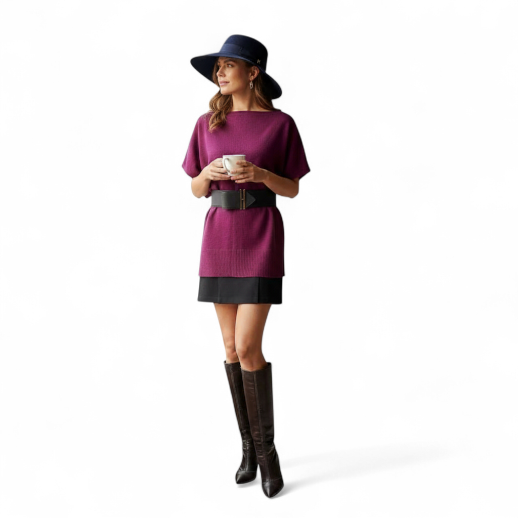 NEW Hermes Pull Esprit Echarpe Cachemire Ecossais Uni Sweater Anemone All Size