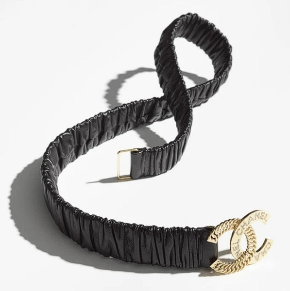 BNIB Chanel FW25 Gold CC Logo Chanel Belt Black In Leather BNIB Chanel FW25 Gold CC Logo Chanel Belt Black In Leather
