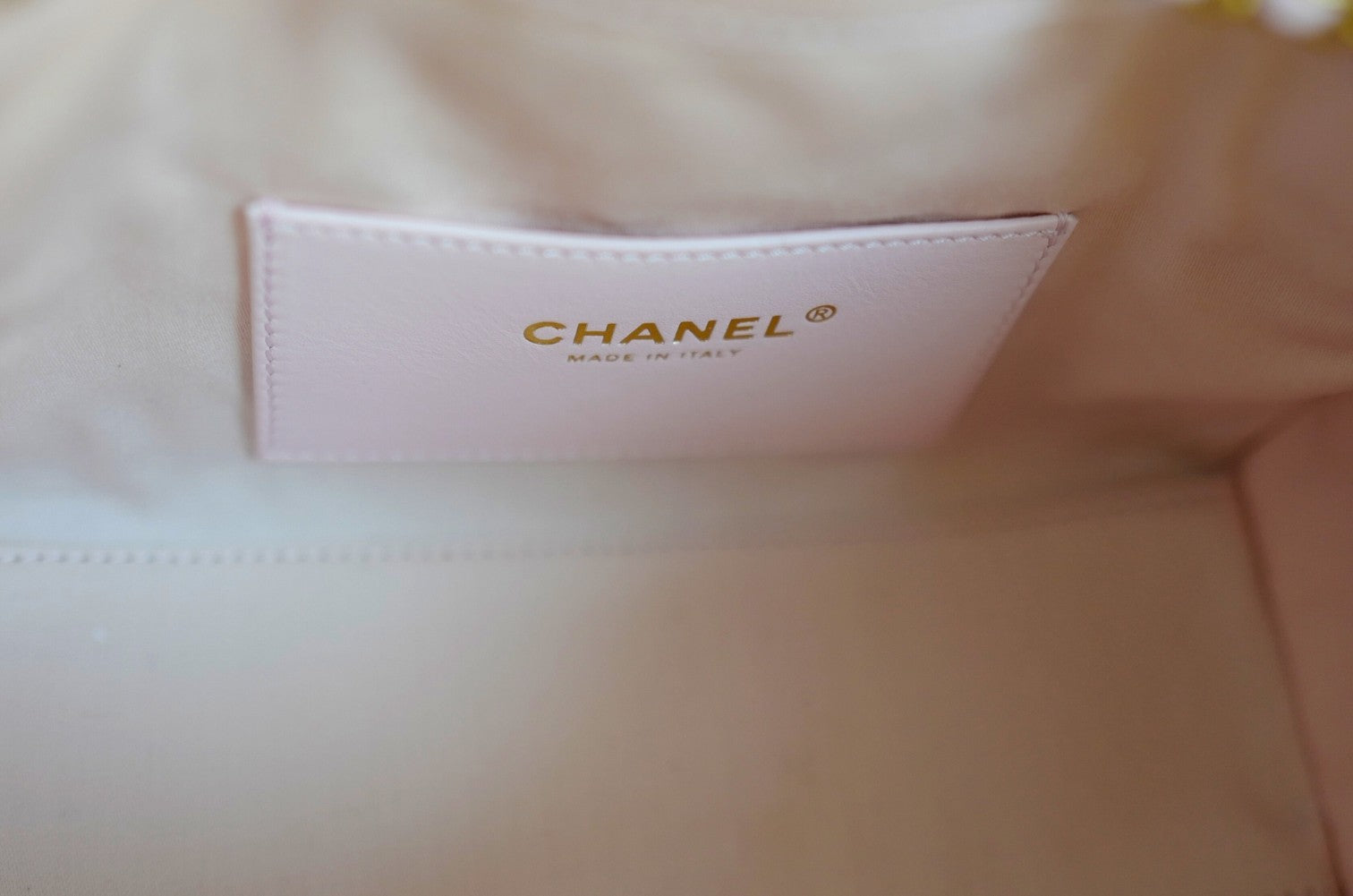 BNIB Chanel 26C Mini Hobo Bag Pink Grained Calfskin with Gold Hardware