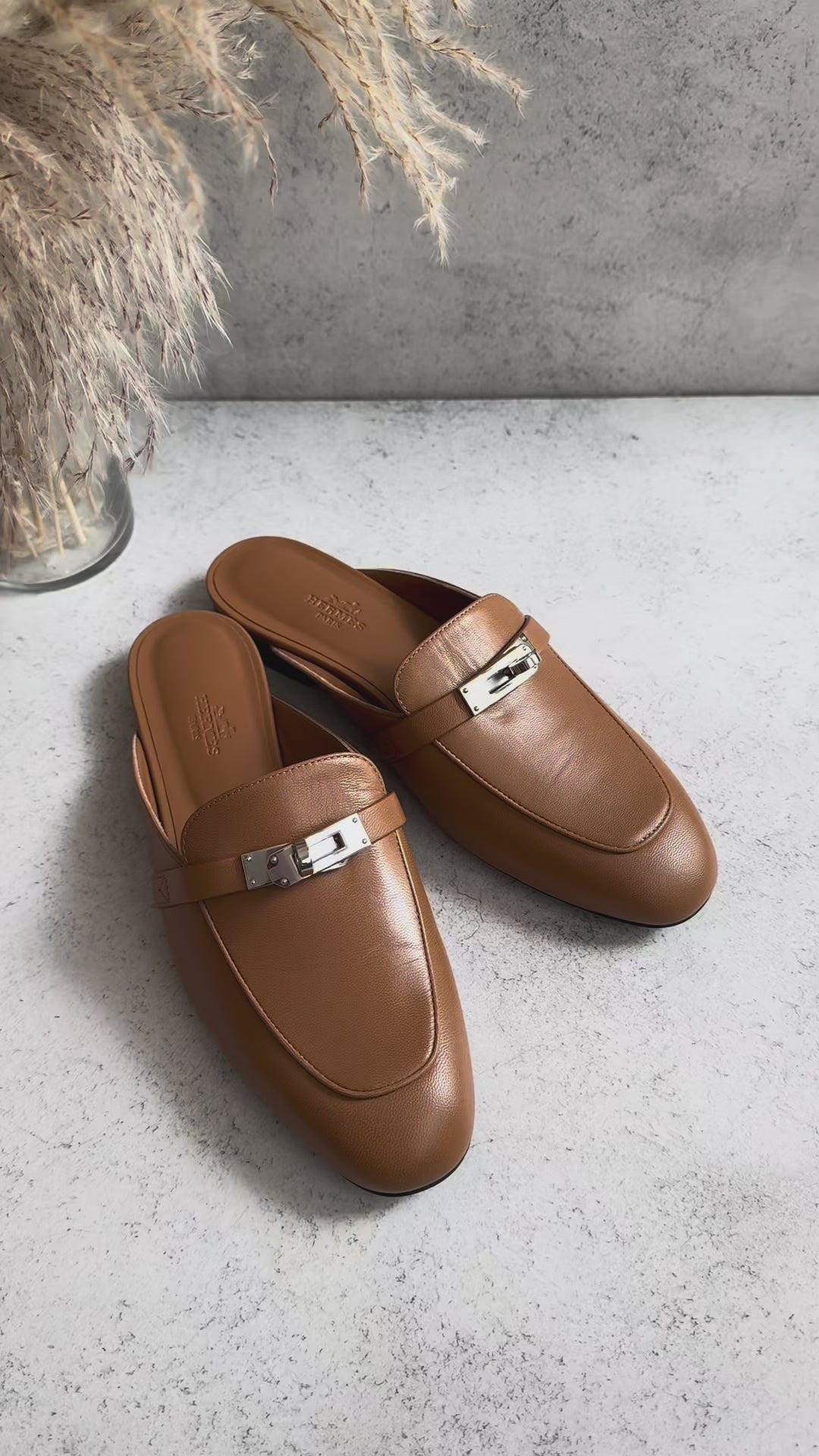 BNIB Hermes Mule Femme OZ Chevre Natural size 38