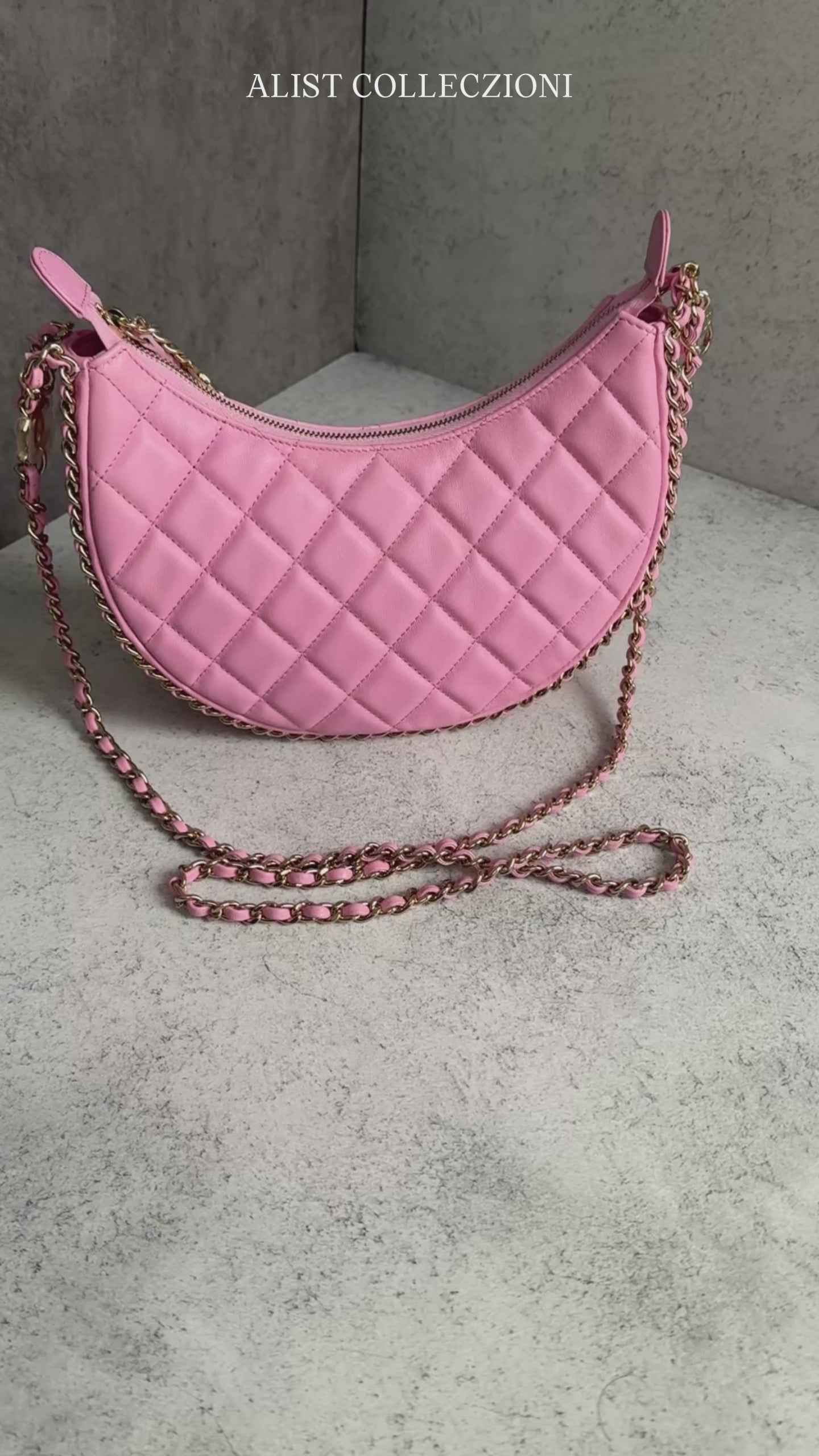 Chanel 23P Small Half Moon Hobo Bag In Lilac Pink With Gold Hardware