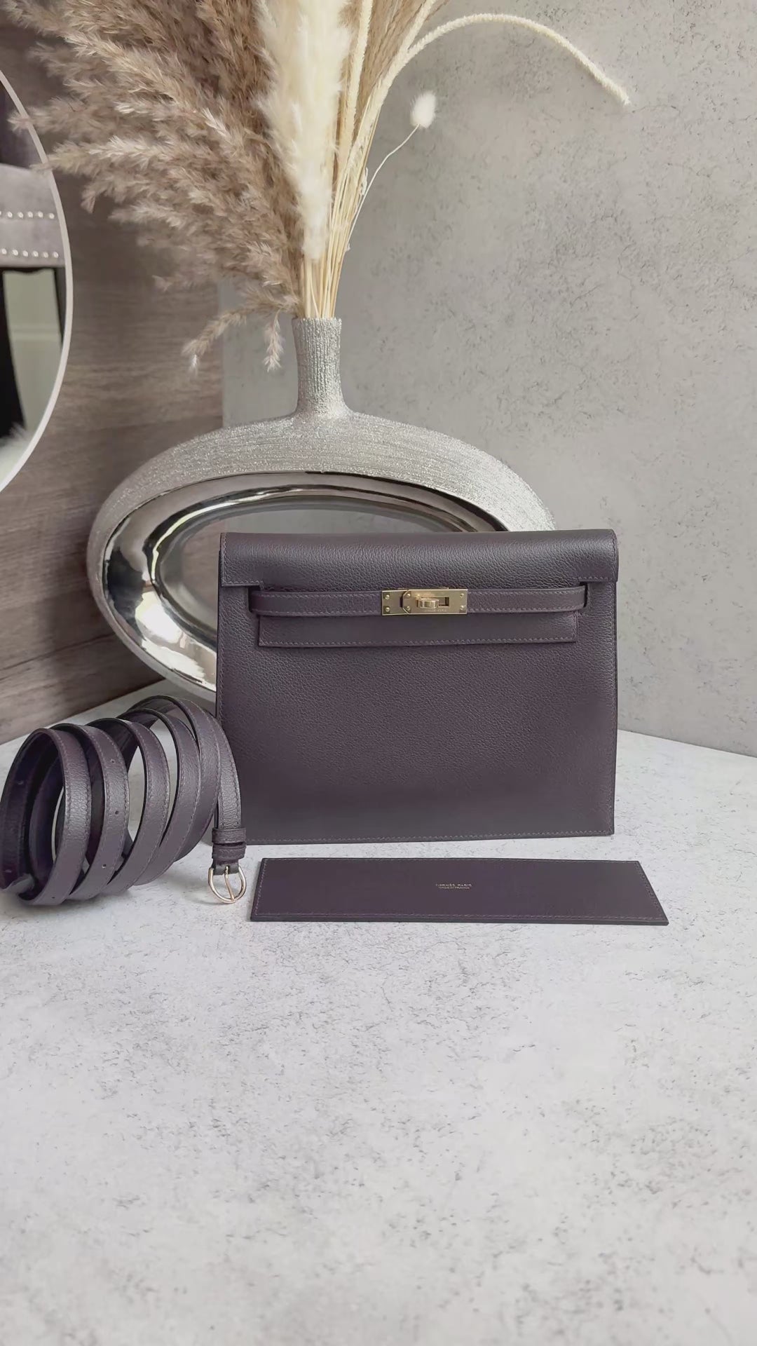 BNIB Hermès Kelly Danse Evercolor Prunoir/Anemone with GHW K Stamp 202
