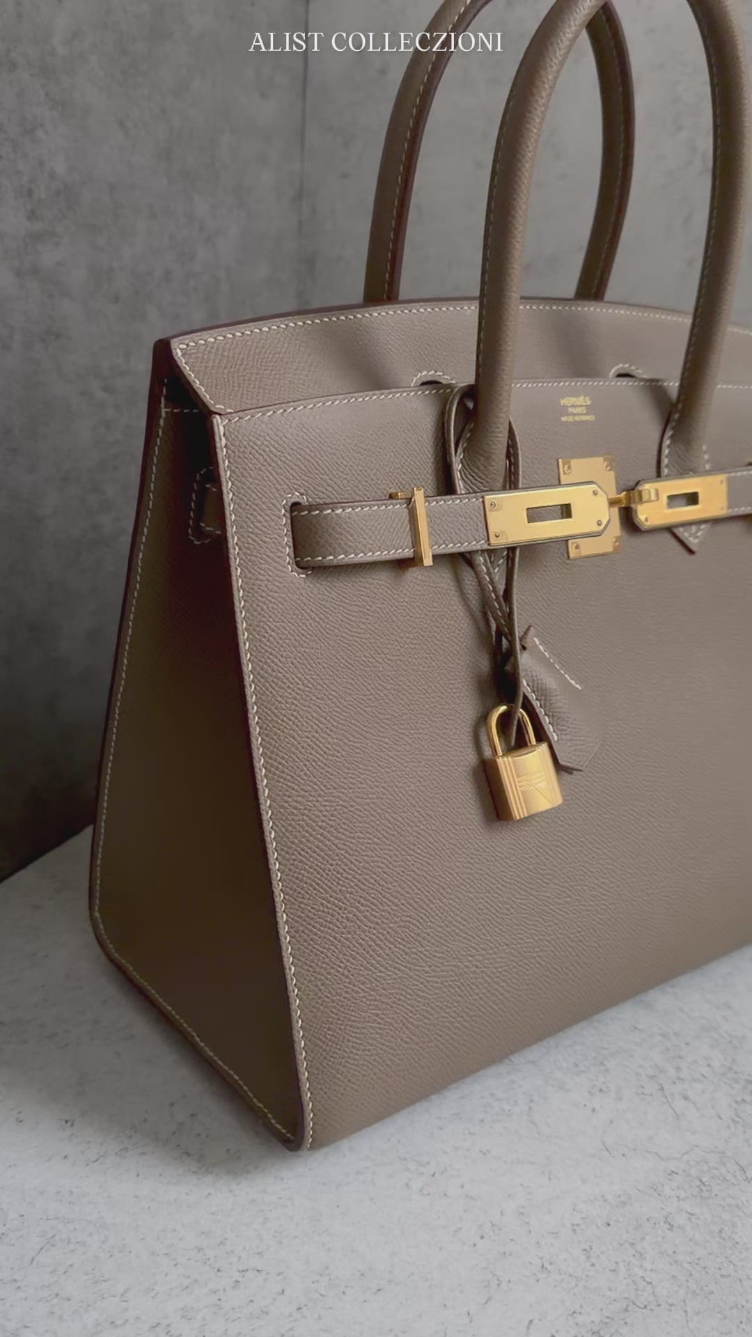 Hermès Birkin 30 Etoupe Epsom Leather Sellier with Gold HW Stamp Z