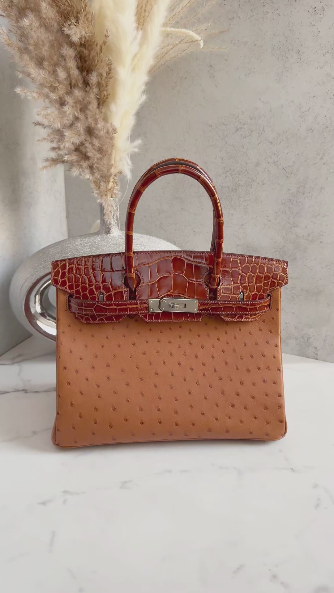 Hermes Birkin 30 Touch Cognac Miel Alligator with Palladium Hardware