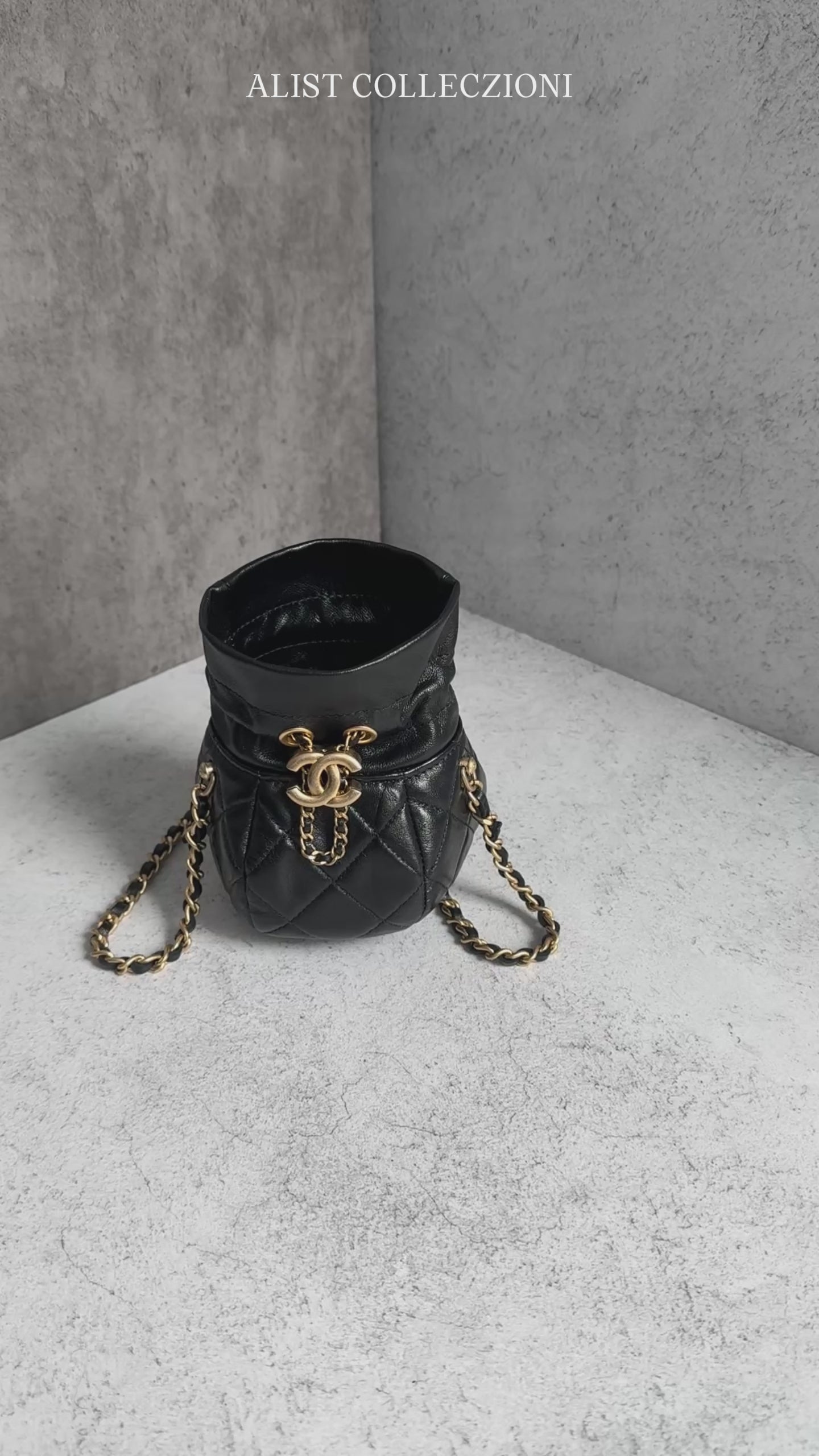 BNIB Chanel 23S Black Shiny Lambskin Clutch with Chain in Gold Hardwar