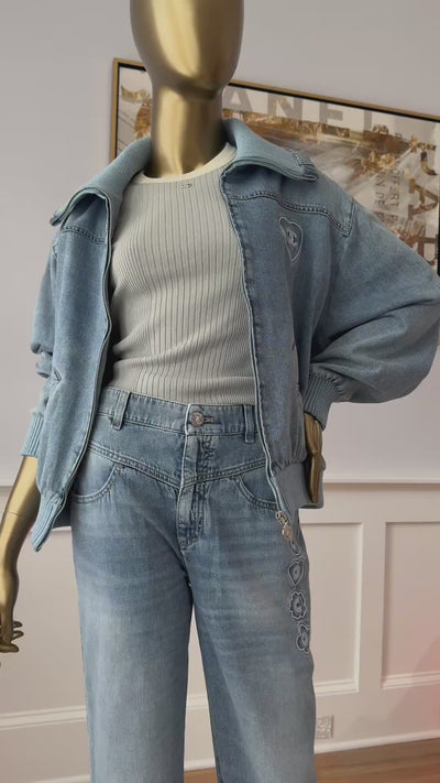 Chanel Coco Beach 2025 Collection Embroidered Denim Jacket