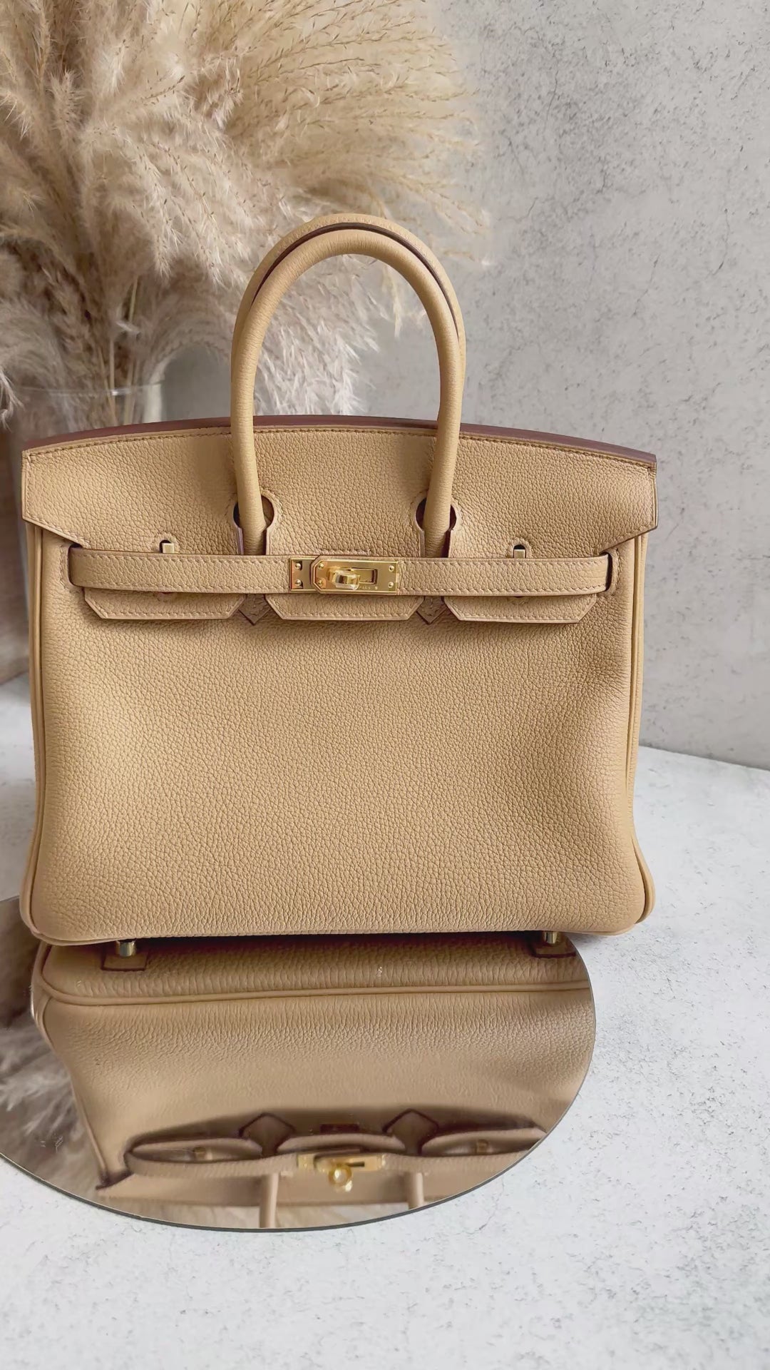 NEW Hermes Birkin 25 Togo Biscuit Gold Hardware